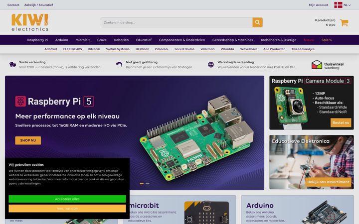 Screenshot of kiwi-electronics.nl