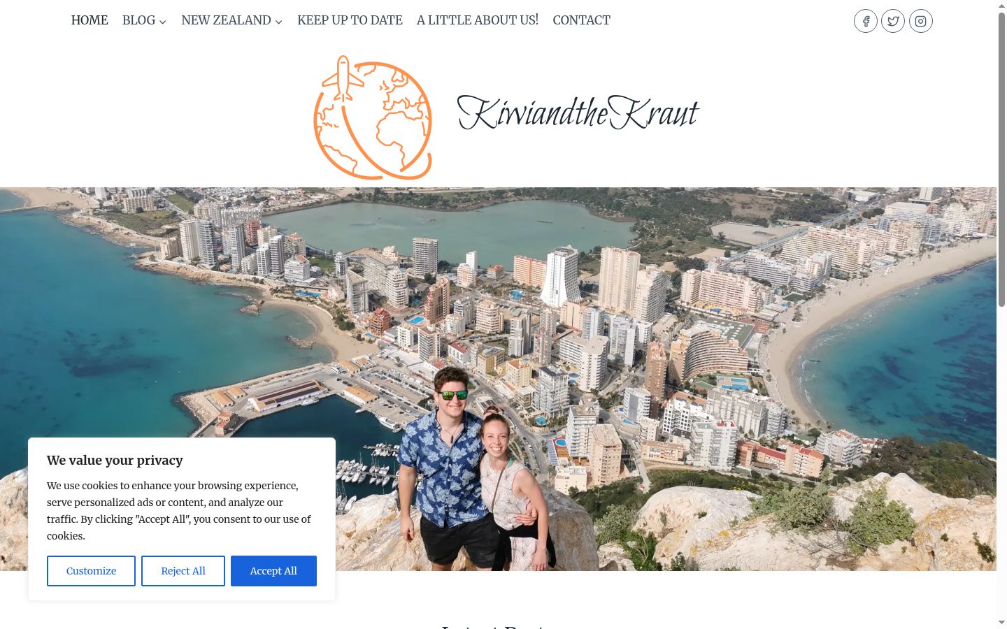 Screenshot of the consent banner shown before any interaction