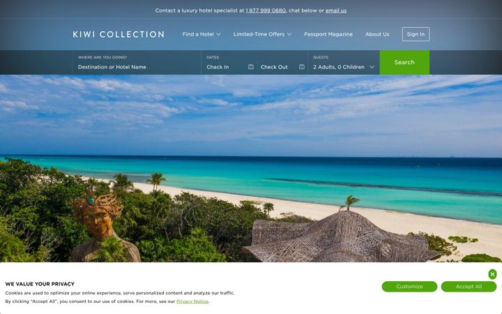 Screenshot of kiwicollection.com