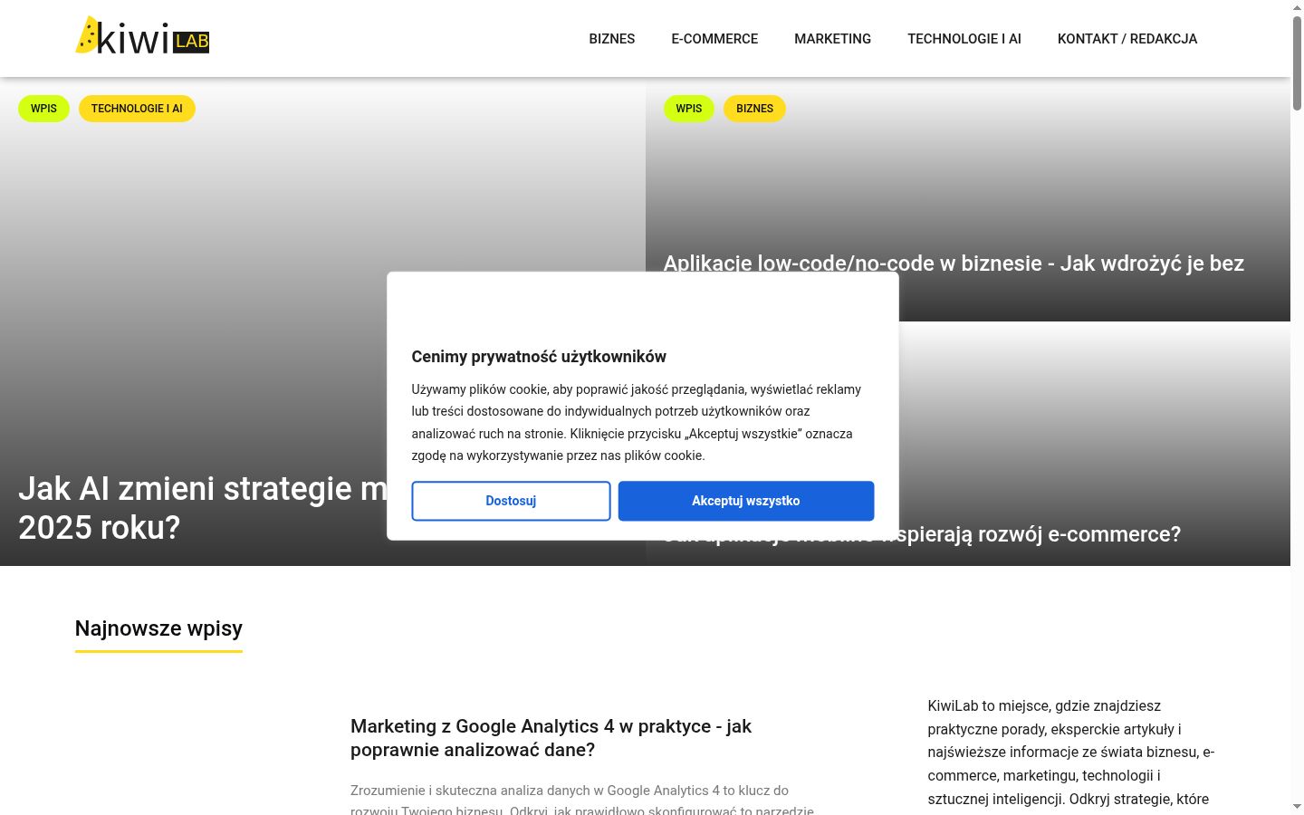 Screenshot tal-banner tal-kunsens muri qabel kwalunkwe interazzjoni