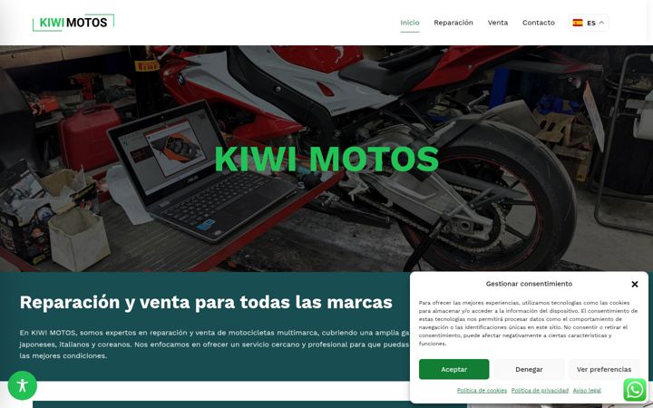 Screenshot of kiwimotos.com