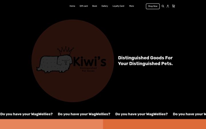 Screenshot of kiwisdistinguishedpetgoods.com