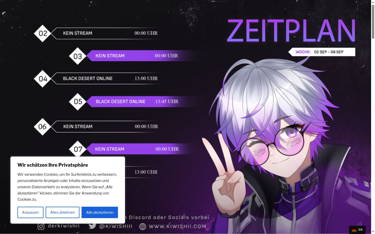 Capture d'écran de la bannière de consentement affichée avant toute interaction
