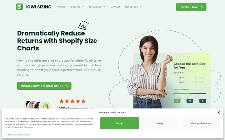 Екранна снимка на kiwisizing.com
