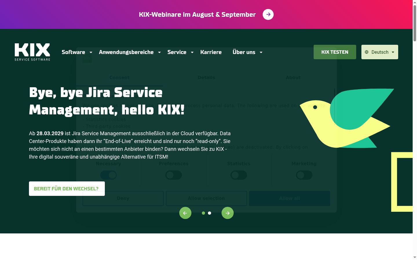 Screenshot tal-banner tal-kunsens muri qabel kwalunkwe interazzjoni
