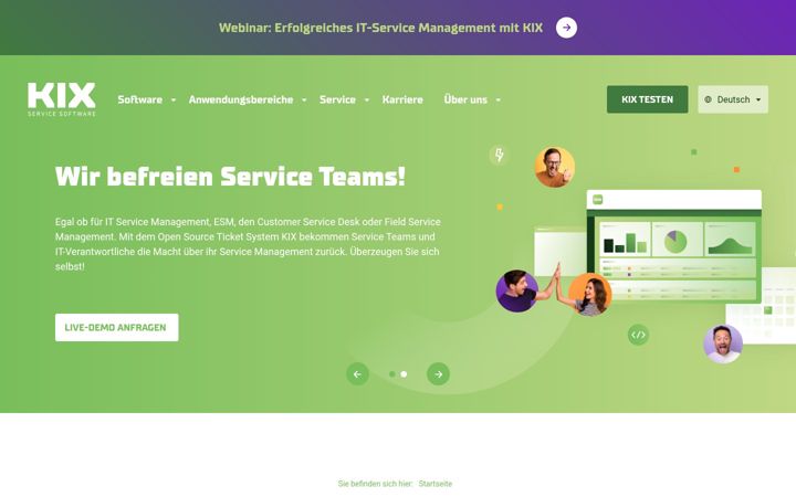 Screenshot ta' kixdesk.com