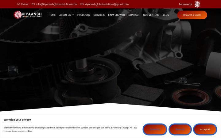 Screenshot of kiyaanshglobalsolutions.com
