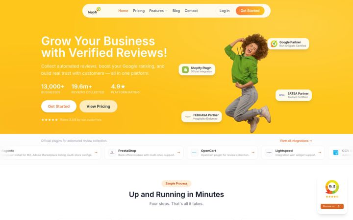 Screenshot of kiyoh.co.za