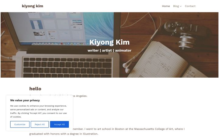 Screenshot of kiyongkim.com