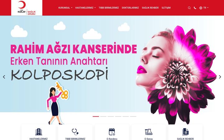 Screenshot of kizilaysaglik.com.tr