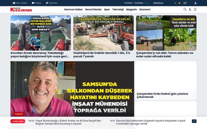 Screenshot of kizilirmakgazetesi.com