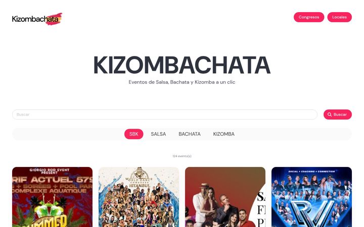 Screenshot of kizombachataspain.com