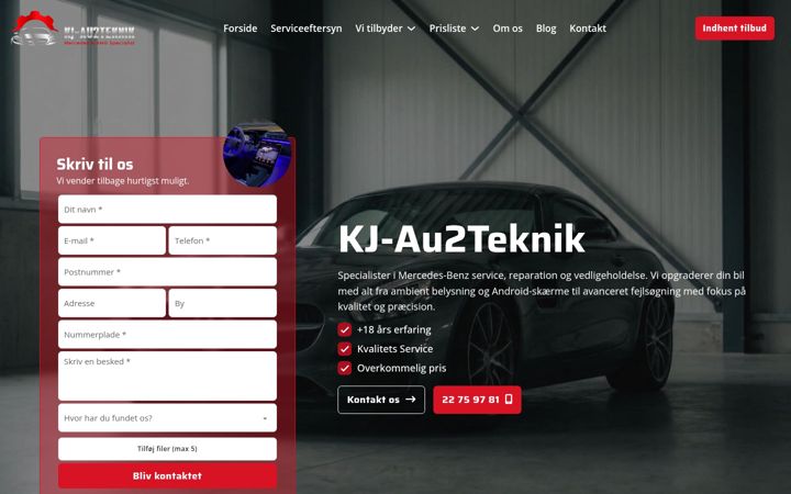 Screenshot of kj-au2teknik.dk