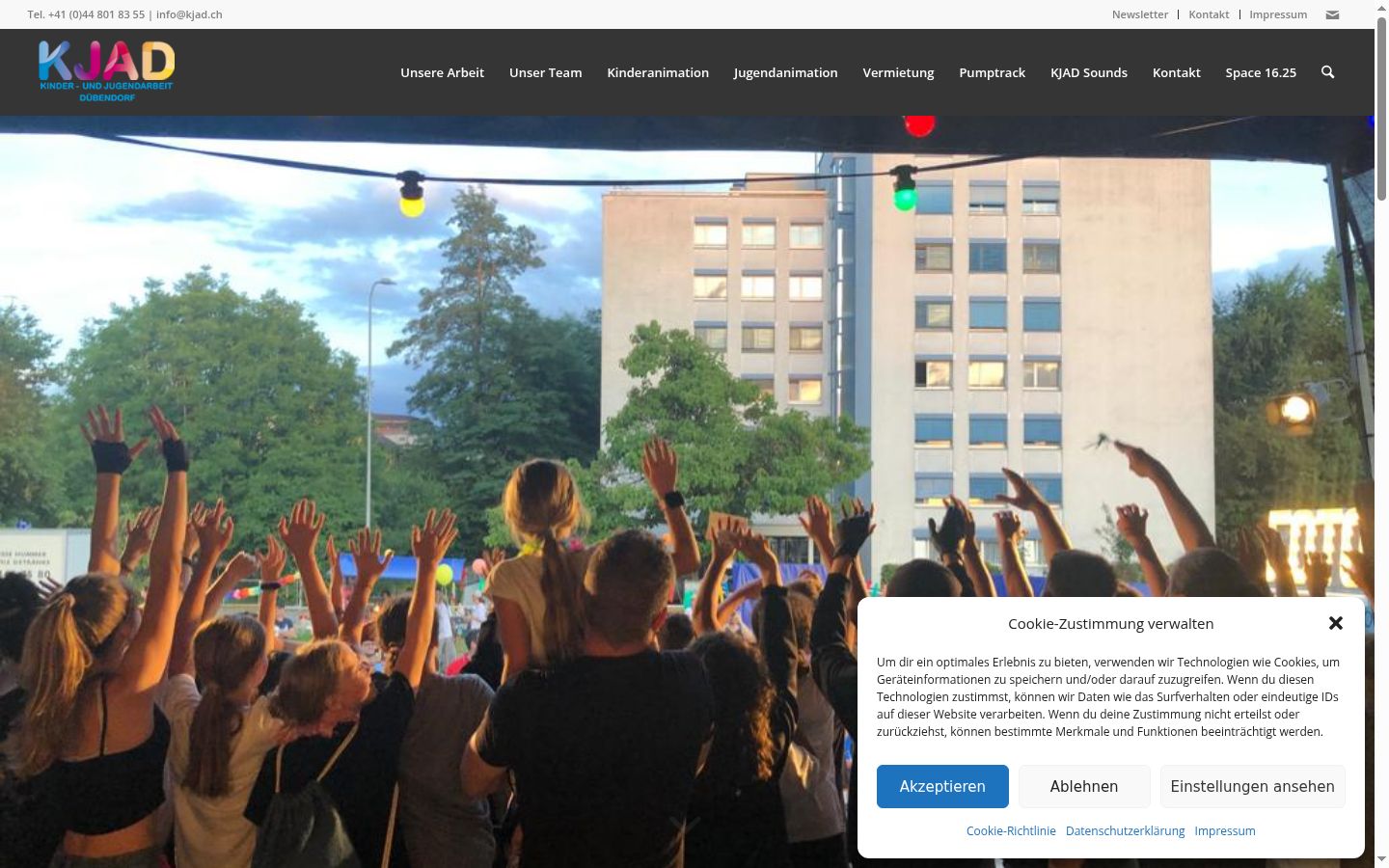 Screenshot del banner di consenso mostrato prima di qualsiasi interazione