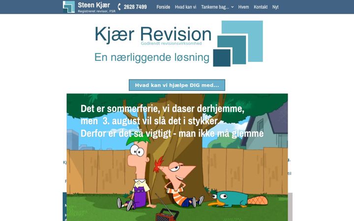 Snímek obrazovky kjaer-revision.dk