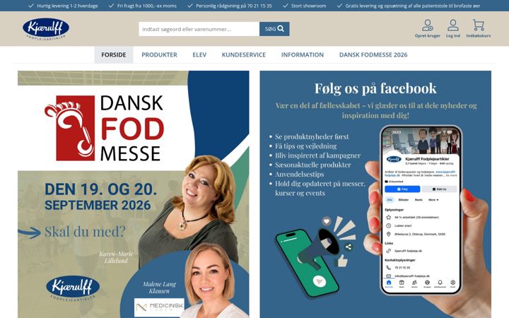 Screenshot of kjaerulff-fodpleje.dk