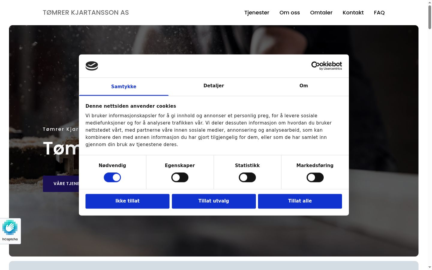 Screenshot des Einwilligungsbanners vor jeglicher Interaktion