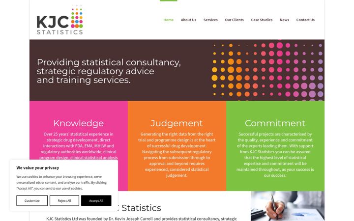 Screenshot of kjcstatistics.com