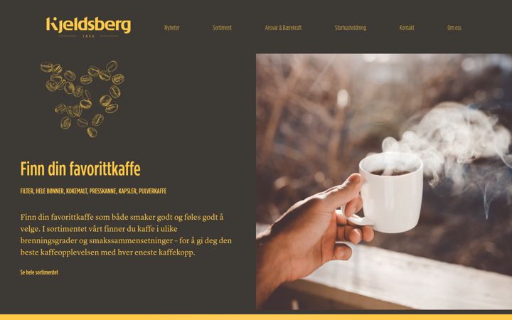 Skærmbillede af kjeldsbergkaffe.no
