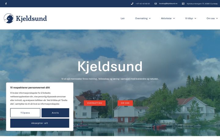 Skærmbillede af kjeldsund.no