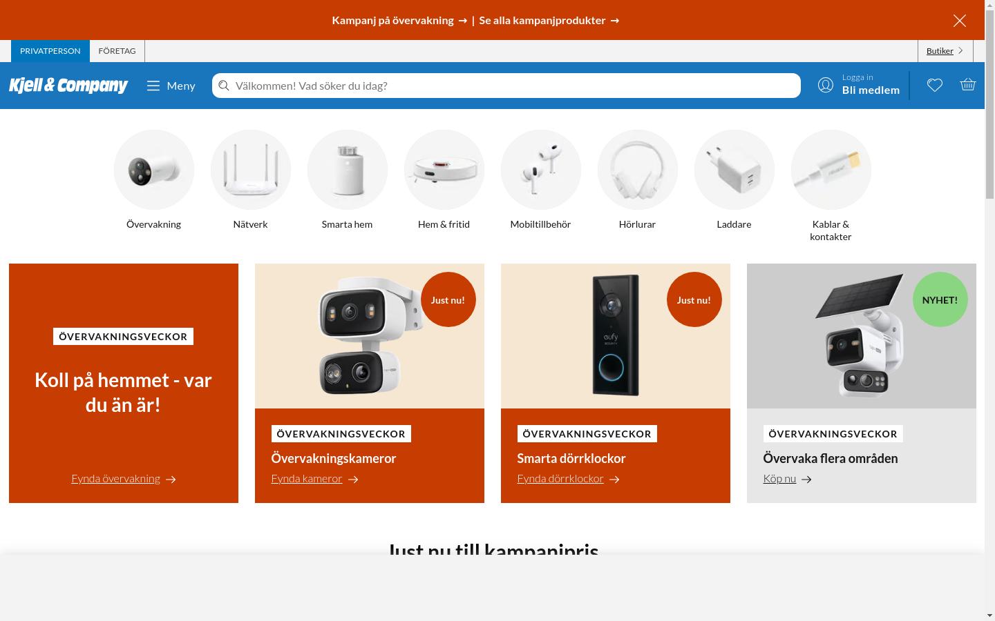 Screenshot of kjell.com