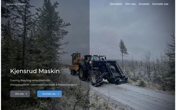 Screenshot of kjensrudmaskin.no