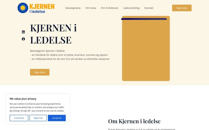 Screenshot of kjerneniledelse.no