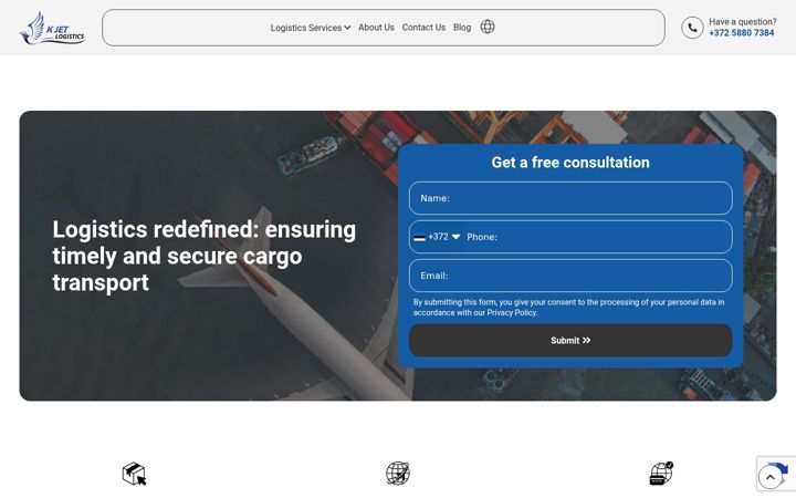 Screenshot of kjet-cargo.com