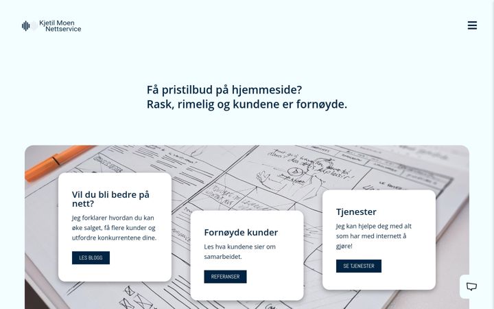 Screenshot of kjettamoen.no
