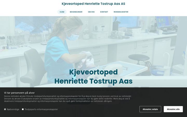 Zrzut ekranu kjeveortopedaas.no
