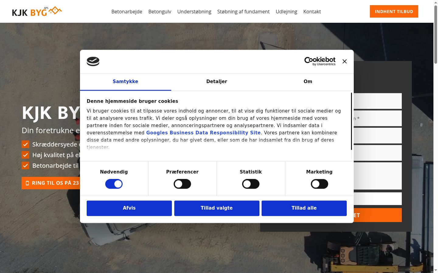 Screenshot del banner di consenso mostrato prima di qualsiasi interazione