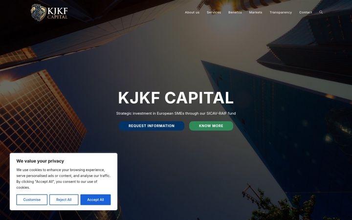 Screenshot of kjkfcapital.com