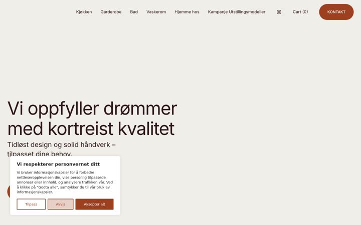 Screenshot of kjokken-garderobe-bad.no