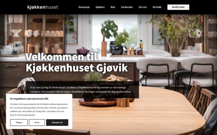 Screenshot of kjokkenhuset-as.no