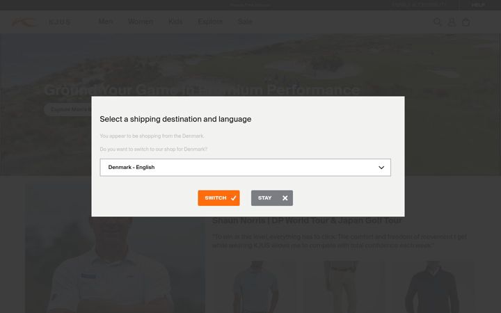 Screenshot of kjus.com