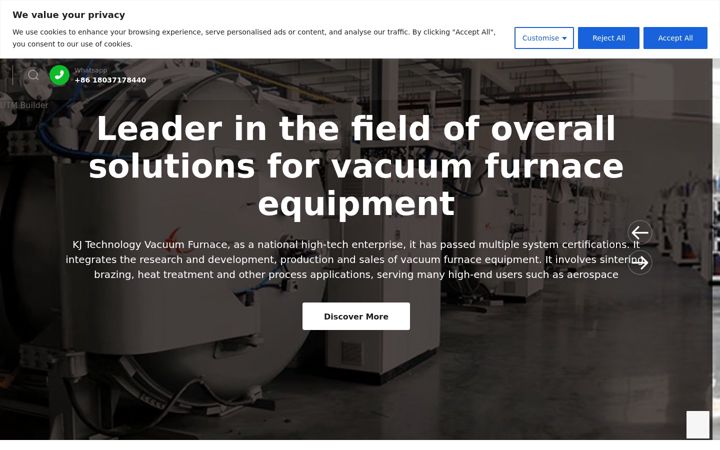 Screenshot of kjvacuumfurnace.com