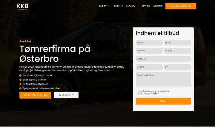 Screenshot of kk-bygningsentreprise.dk