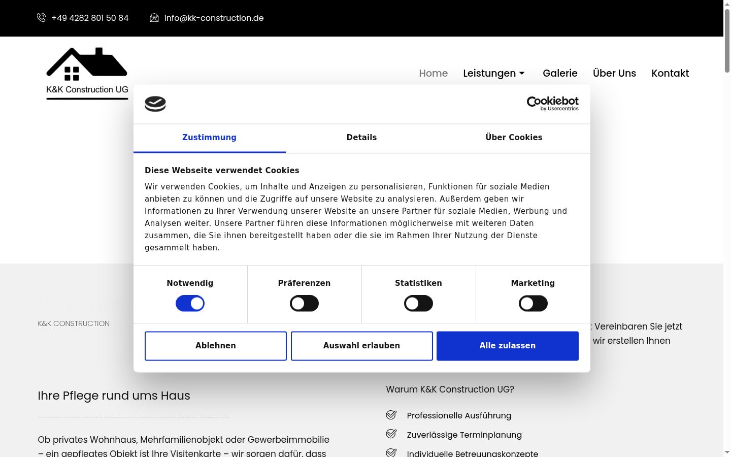 Screenshot tal-banner tal-kunsens muri qabel kwalunkwe interazzjoni