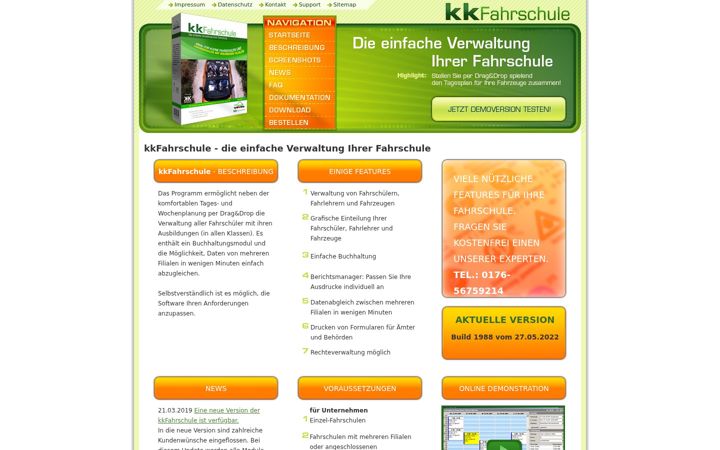 Screenshot of kk-fahrschule.de