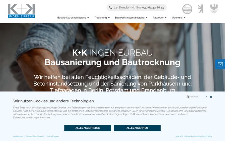 Screenshot of kk-ingbau.de