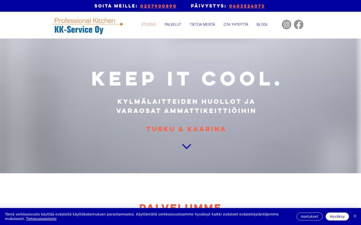 Screenshot of kk-service.fi