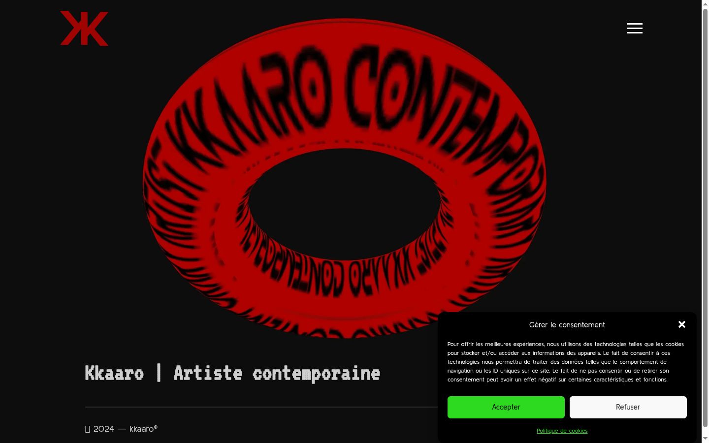 Captura de ecrã do banner de consentimento apresentado antes de qualquer interação