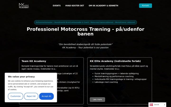 Screenshot of kkacademy.dk