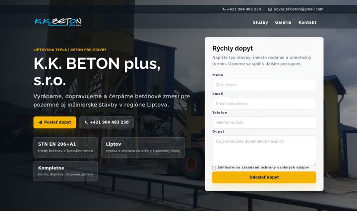 Screenshot of kkbetonplus.sk
