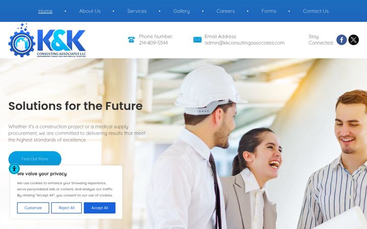 Screenshot of kkconsultingassociates.com