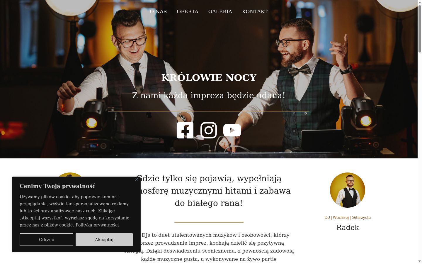 Screenshot del banner di consenso mostrato prima di qualsiasi interazione