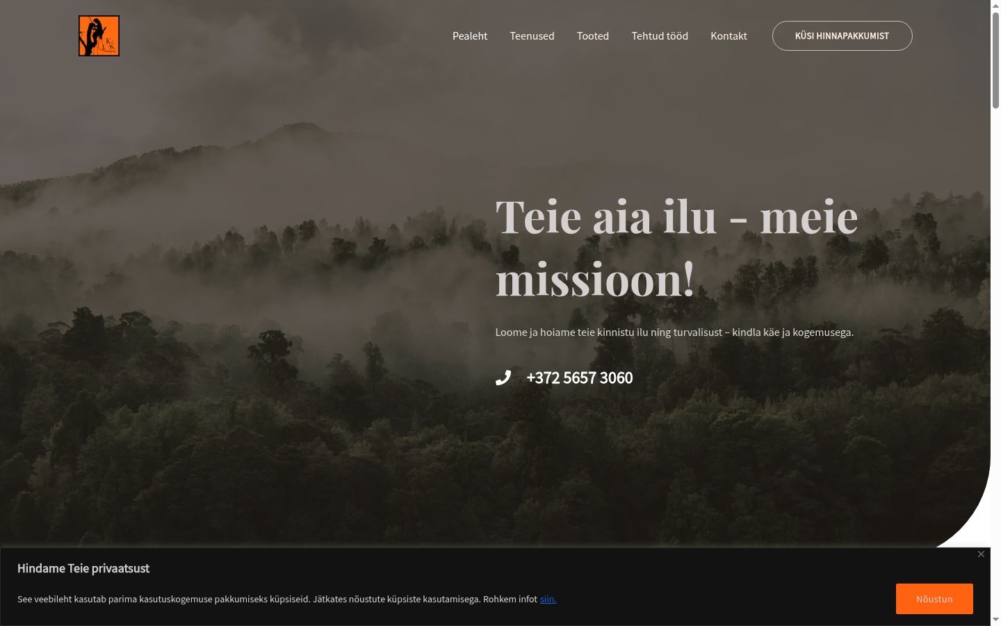 Screenshot of the consent banner shown before any interaction