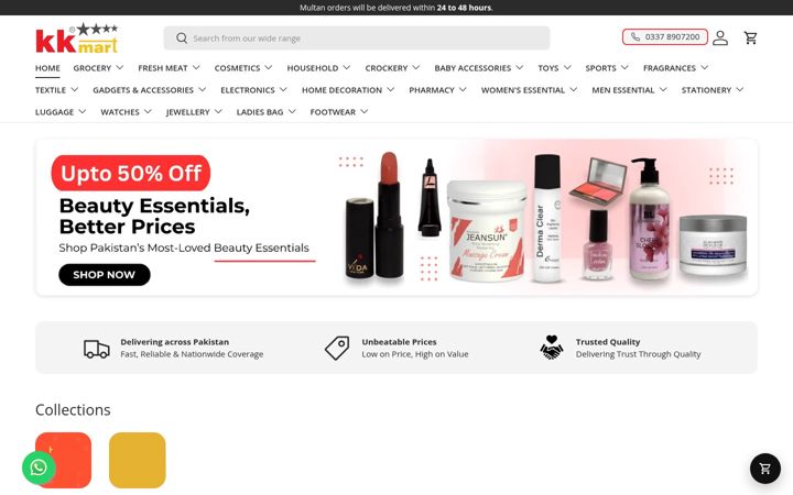 Screenshot of kkmart.pk