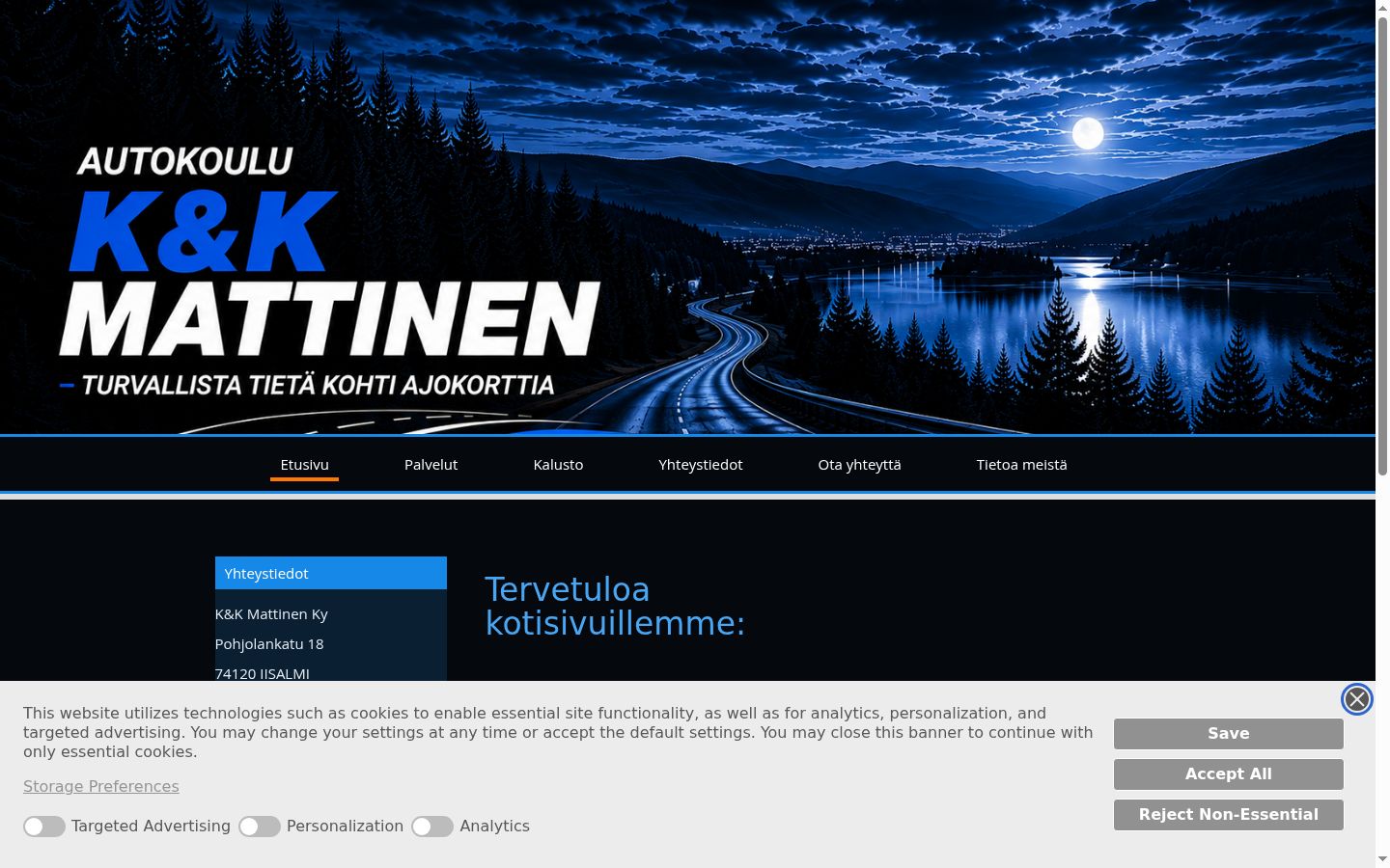 Screenshot del banner di consenso mostrato prima di qualsiasi interazione