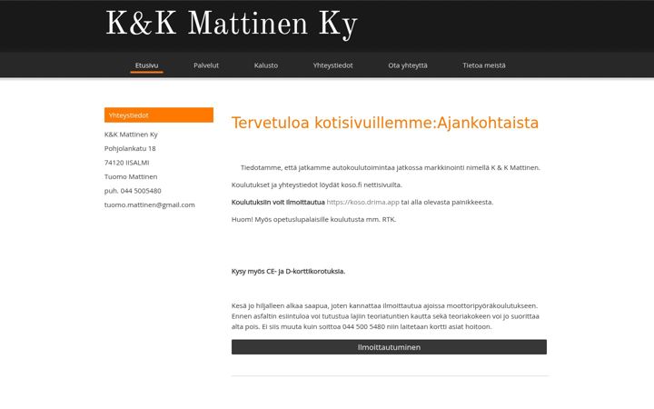 Screenshot of kkmattinen.fi